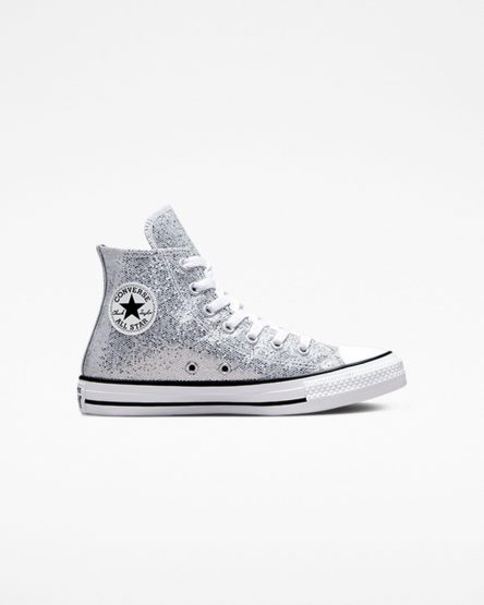 Tenis Converse Chuck Taylor All Star Glitter Cano Alto Menina Prateadas Cinzentas Pretas | PT A054T70